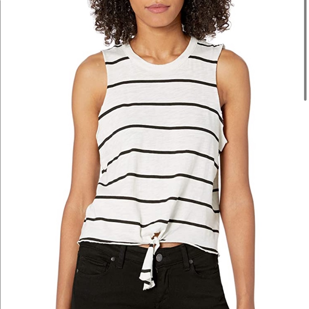 Chaser | Striped tie front muscle tank